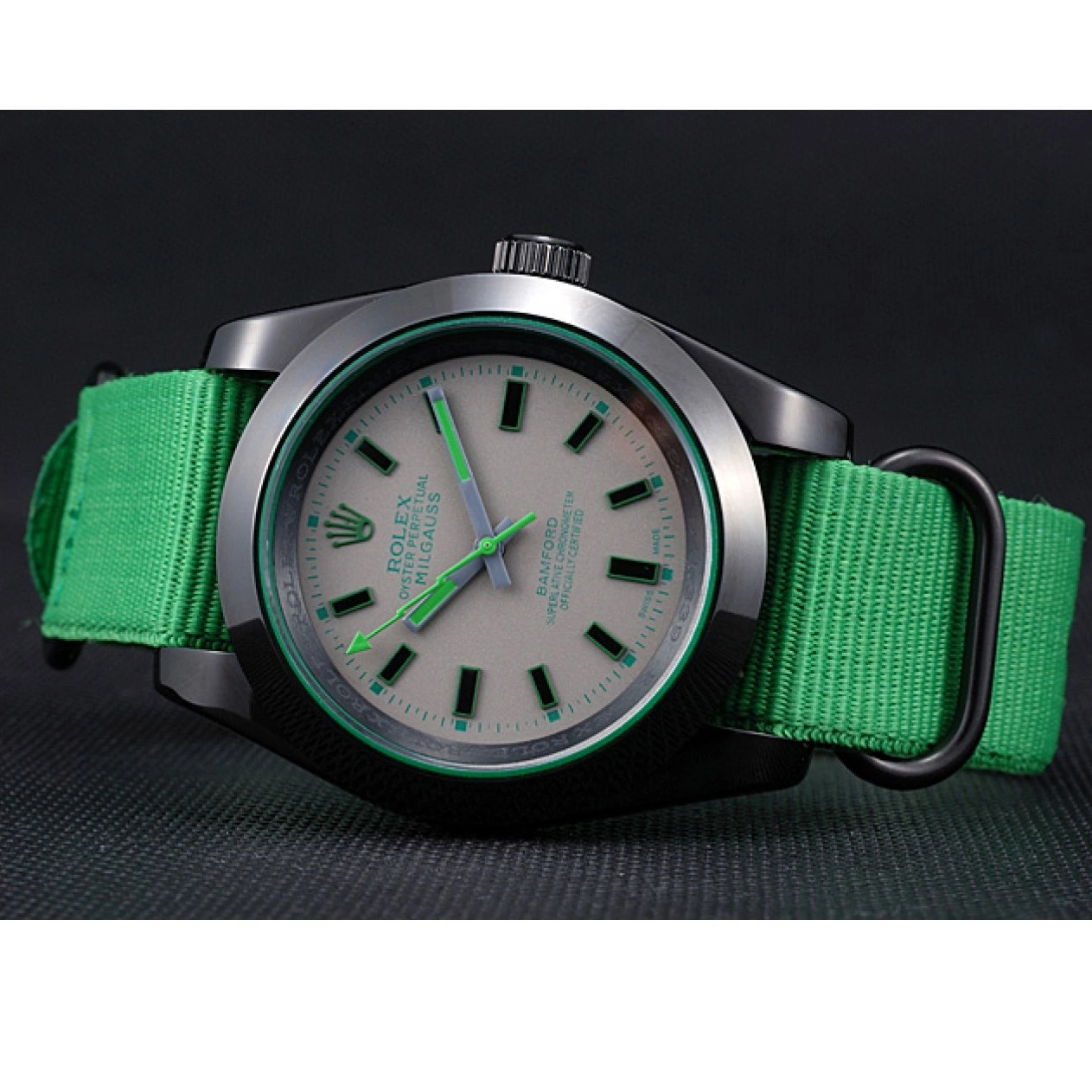 Rolex aaa copy Rolex Milgauss Strap Bamford Green 622004 Nylon 0719